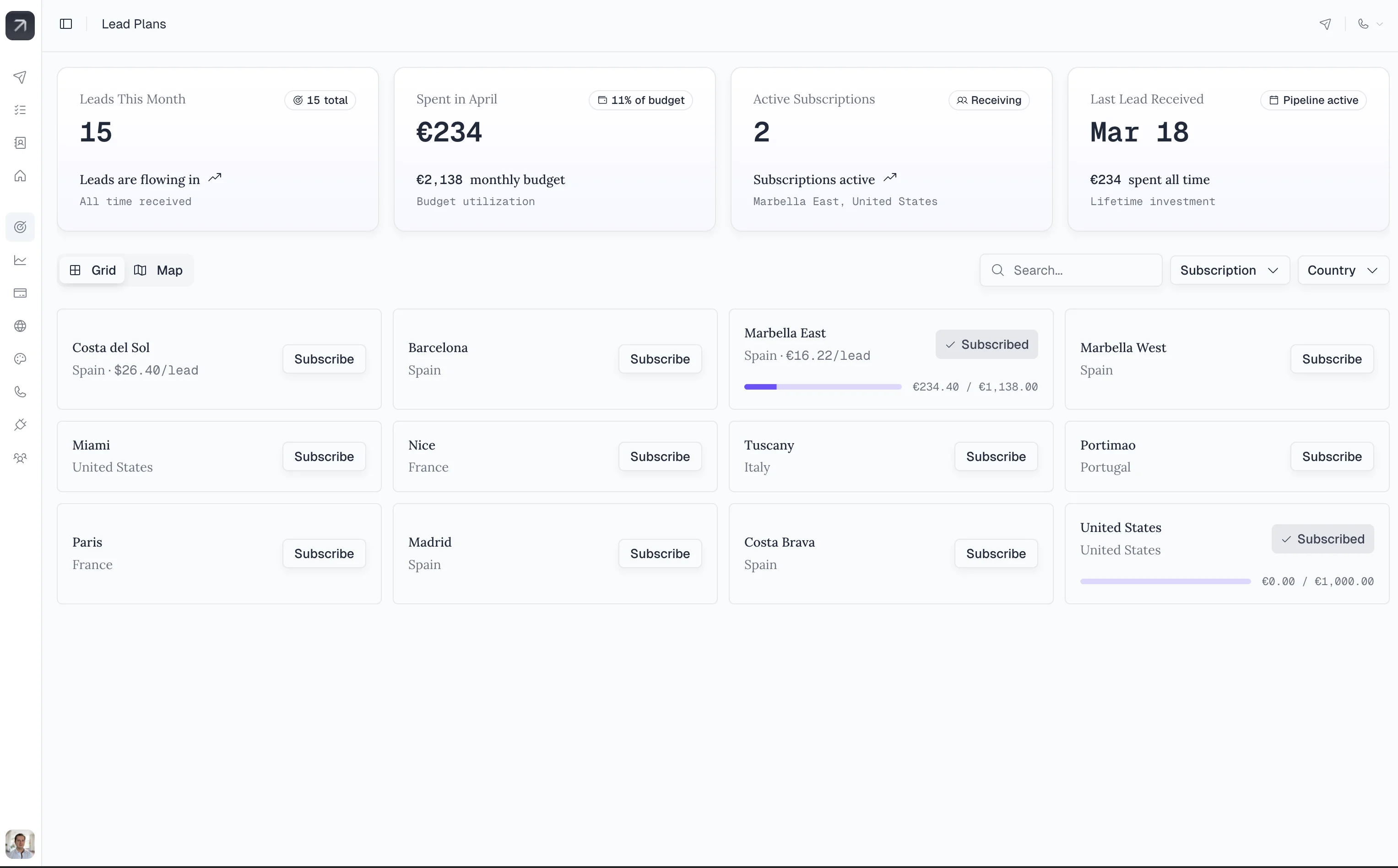 Lead Plans Dashboard