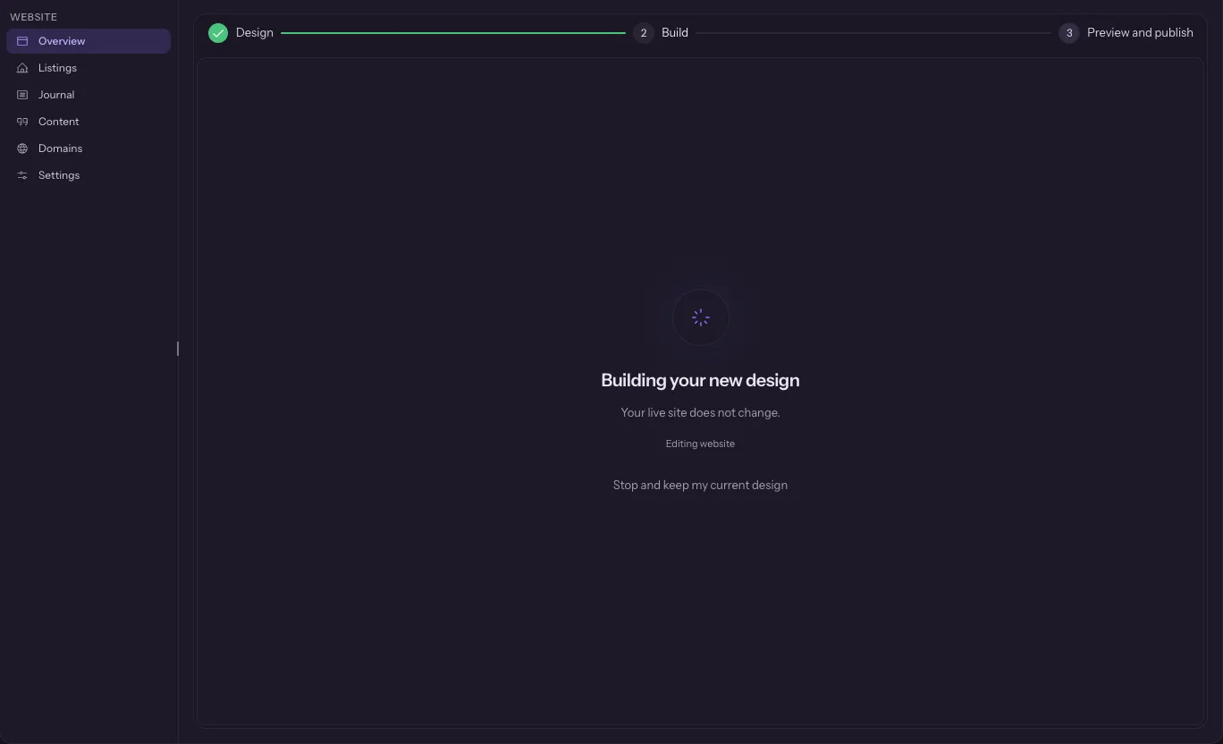 The Build step while the new design is made