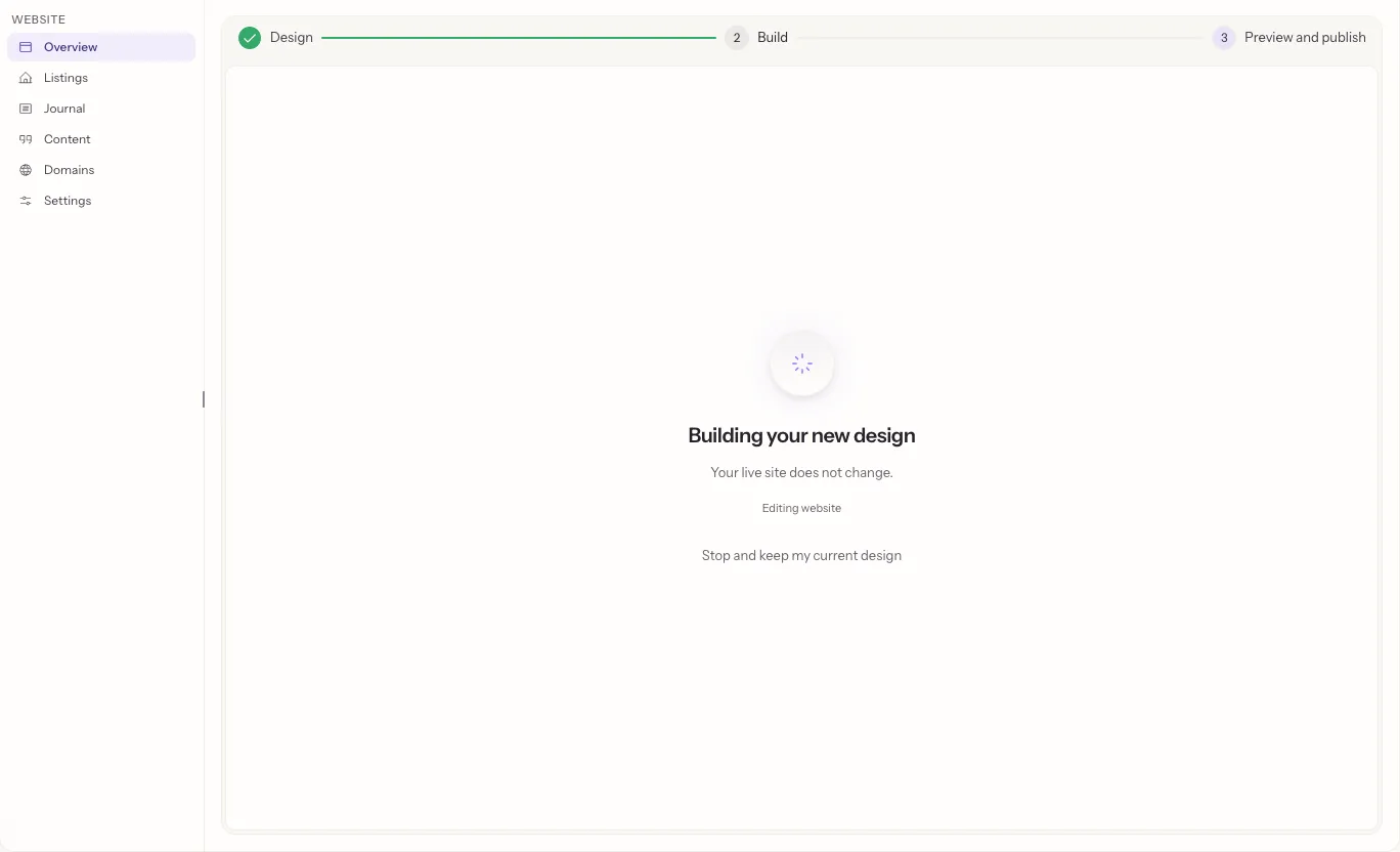 The Build step while the new design is made